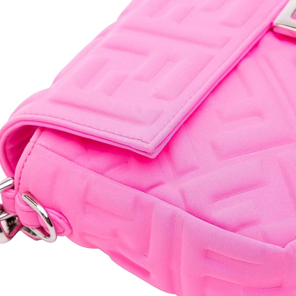 Fendi Medium Embossed Lycra Baguette Satchel - Detail 2