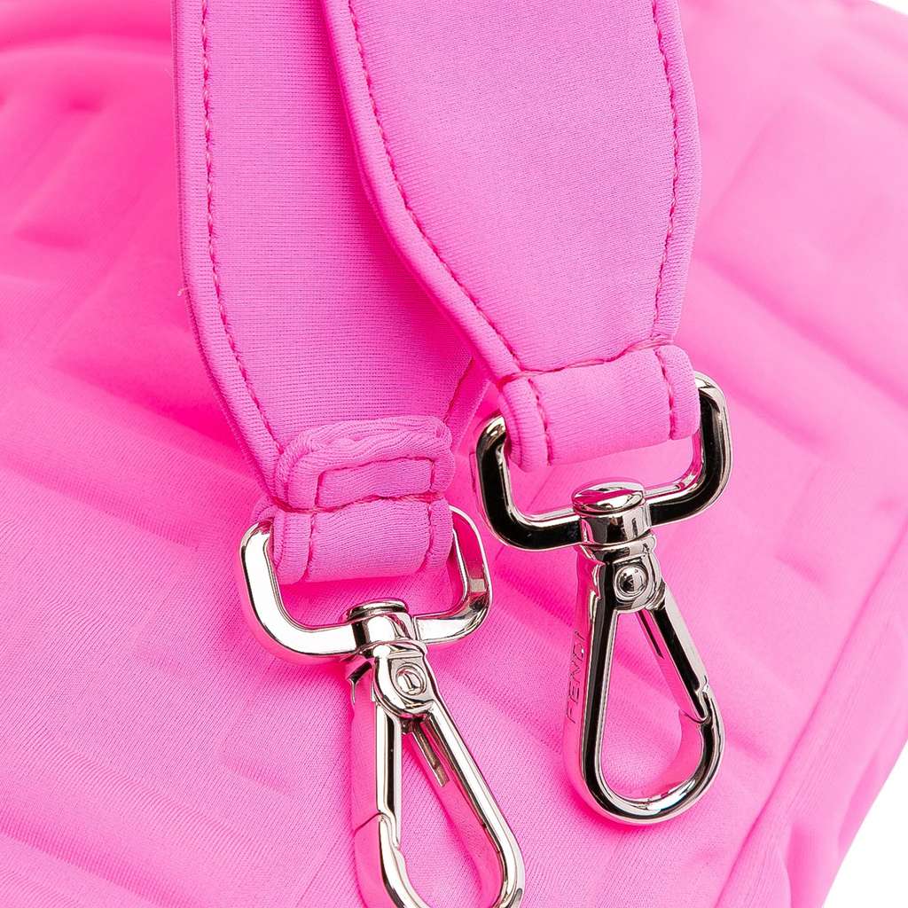 Fendi Medium Embossed Lycra Baguette Satchel - Image 12