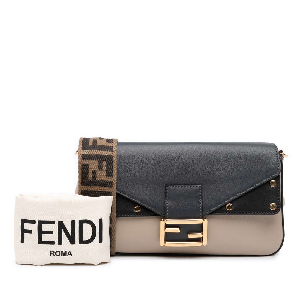 Fendi Medium Calfskin Flip Baguette - Image 15