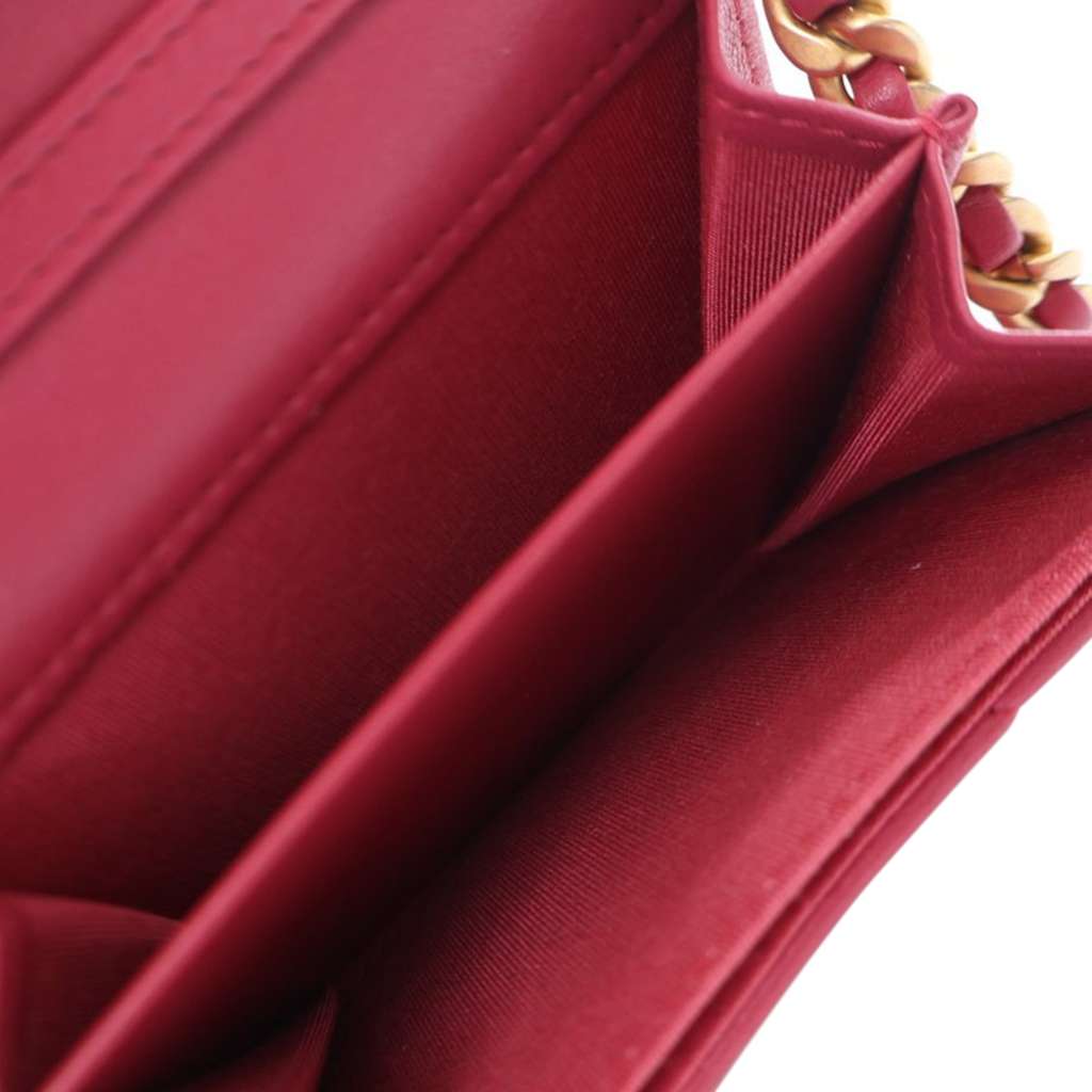 Chanel Quilted Lambskin Chanel 19 Card Holder On Chain - 4