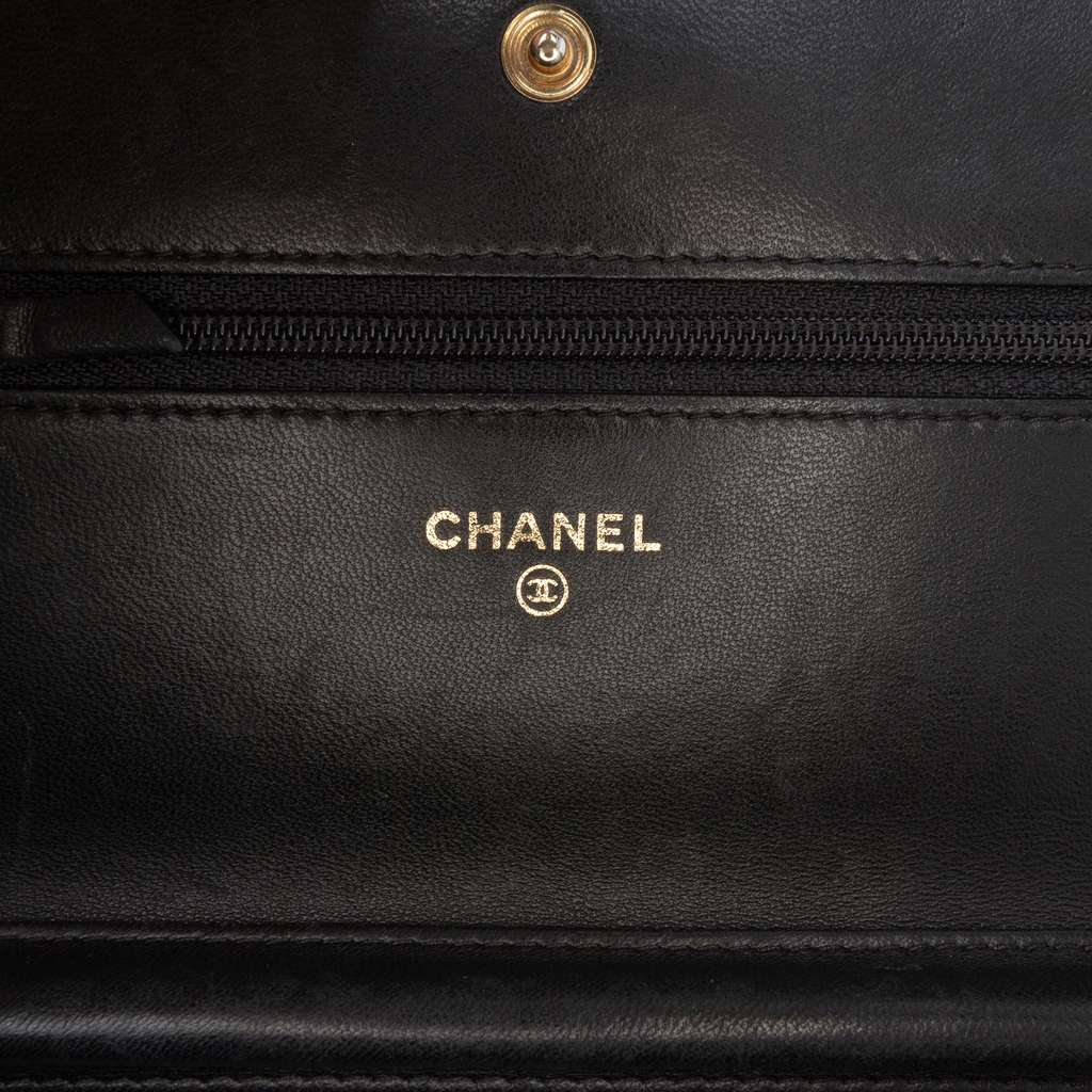Chanel Quilted Lambskin Boy Wallet On Chain - Side view
