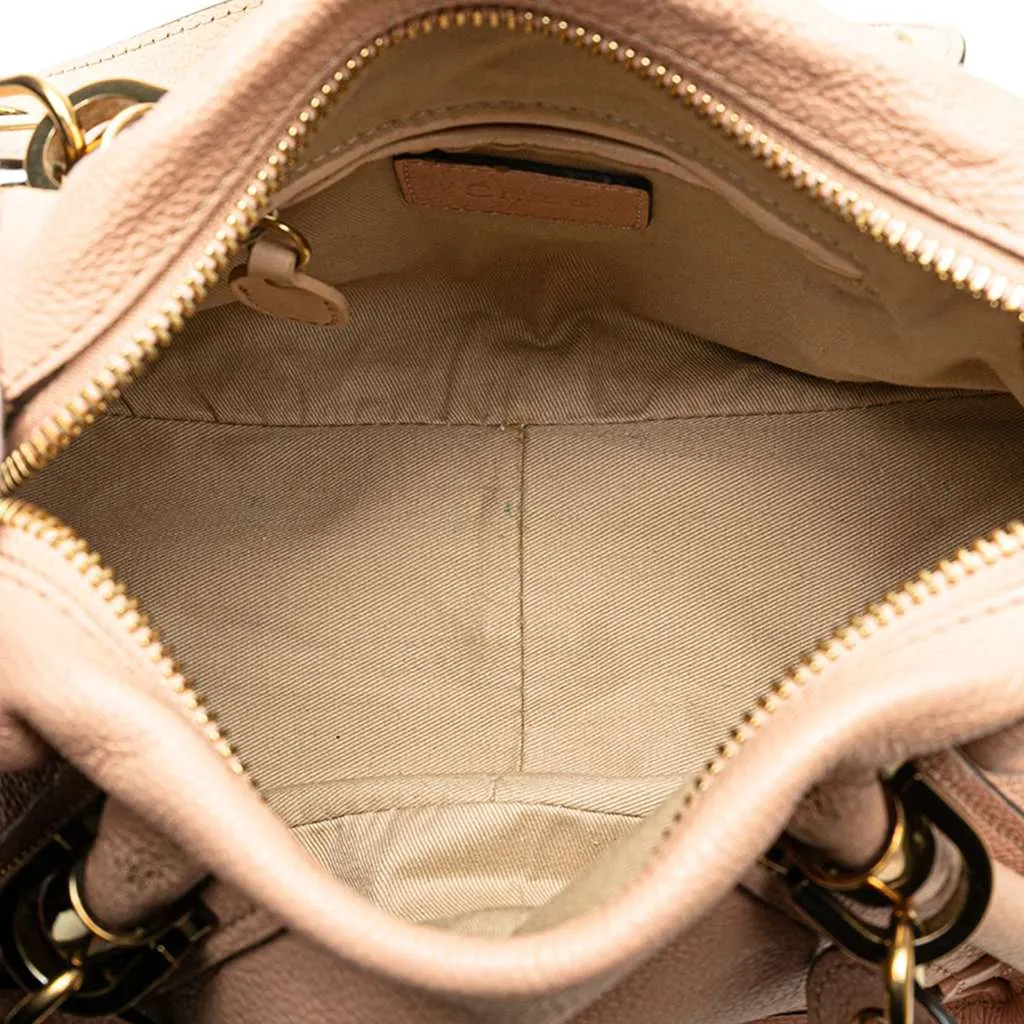 Chloé Small Leather Paraty Satchel Pink Leather Good - Model View
