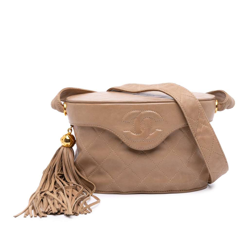 Chanel CC Quilted Lambskin Tassel Vanity Bag