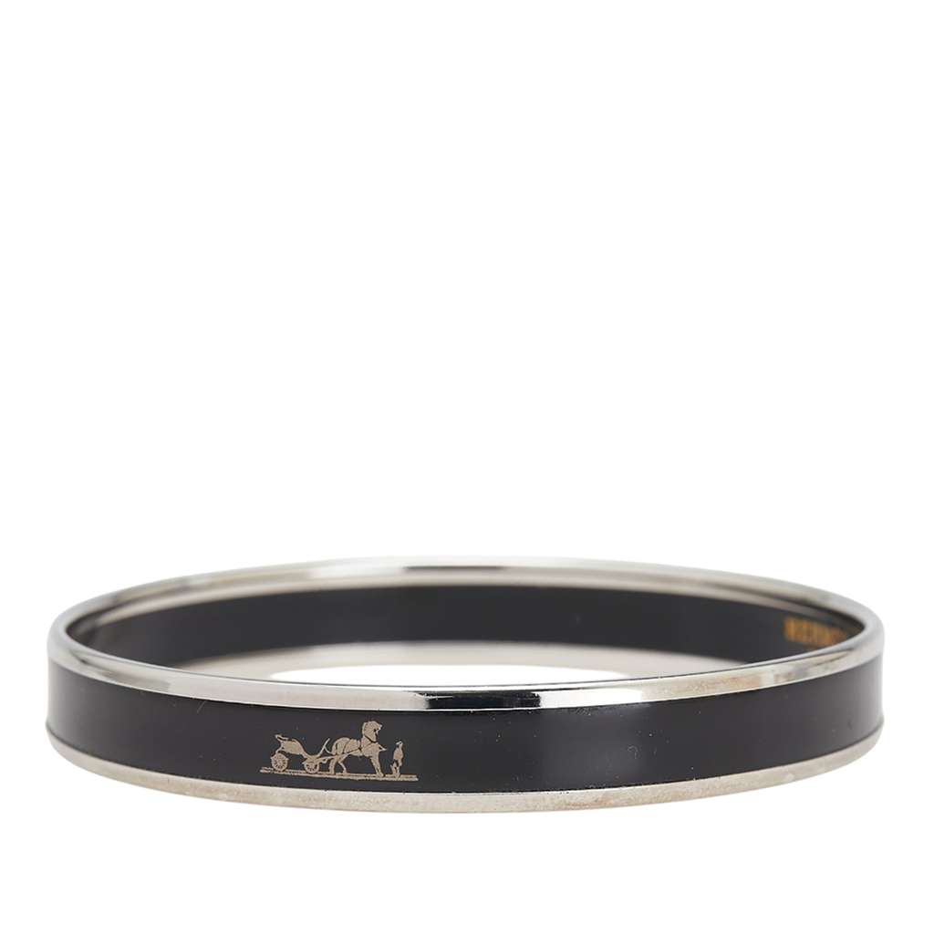 Hermès Narrow Caleche Enamel Bangle 62 - Back view