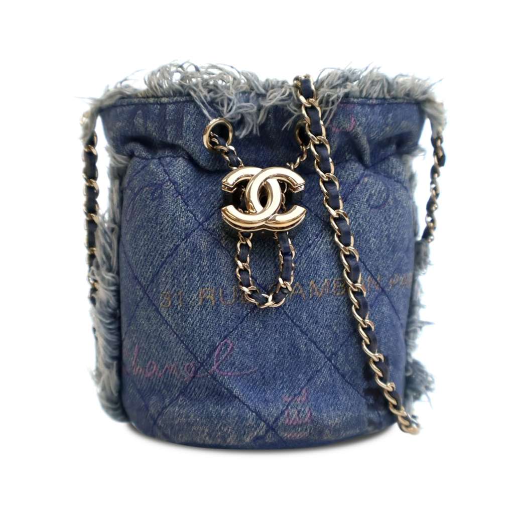 Chanel Mini Denim Mood Bucket with Chain