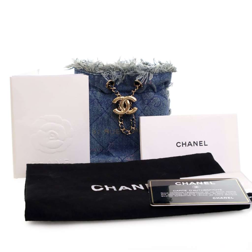 Chanel Mini Denim Mood Bucket with Chain - Image 16