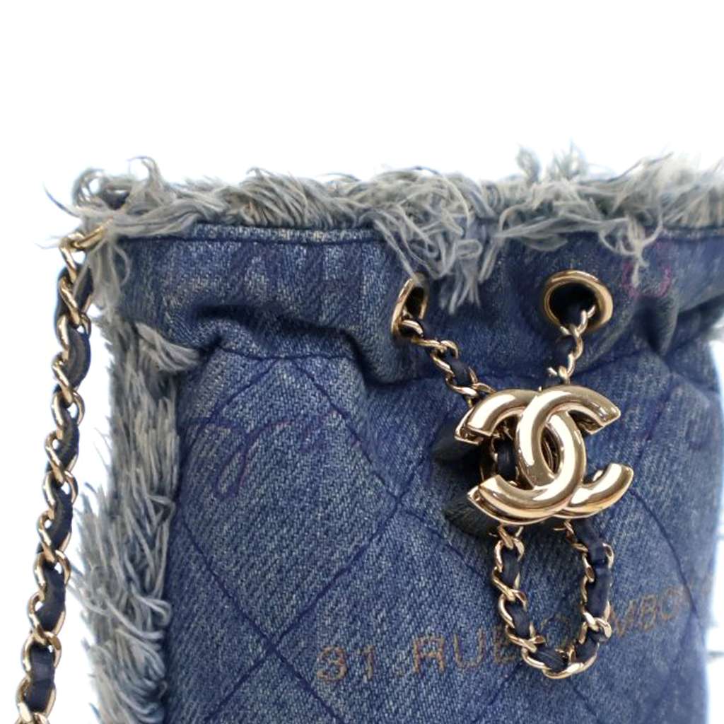 Chanel Mini Denim Mood Bucket with Chain - Detail 2