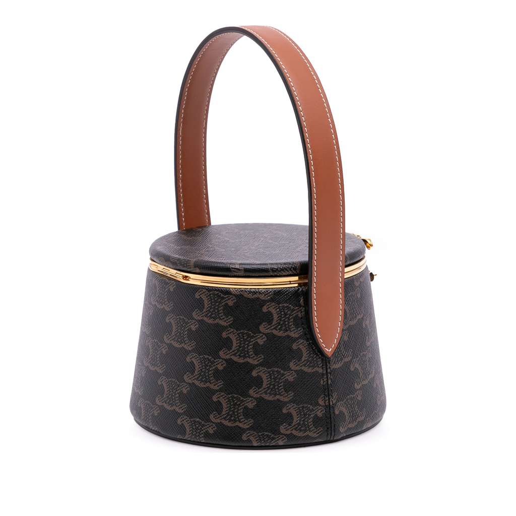 Celine Triomphe Coated Canvas Triomphe Nina Minaudiere Bag - Back view