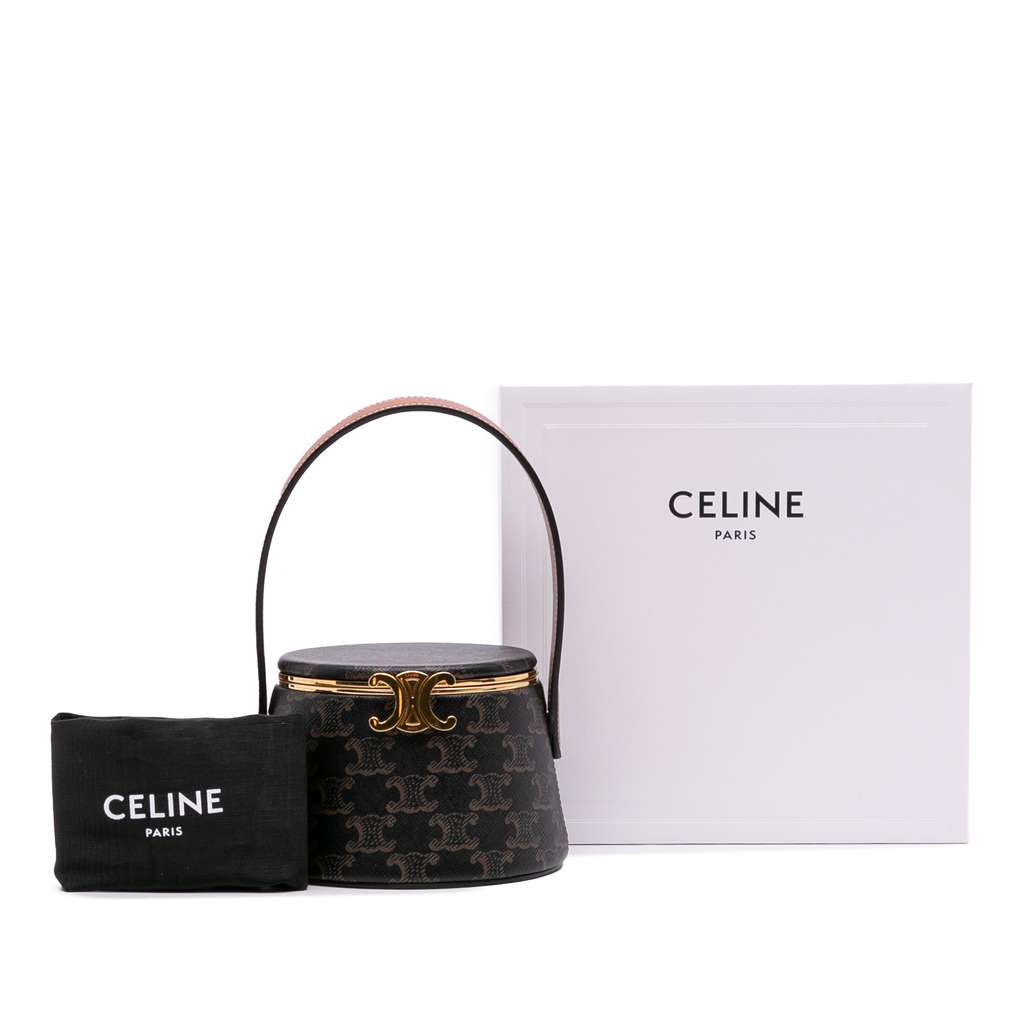 Celine Triomphe Coated Canvas Triomphe Nina Minaudiere Bag - Image 13