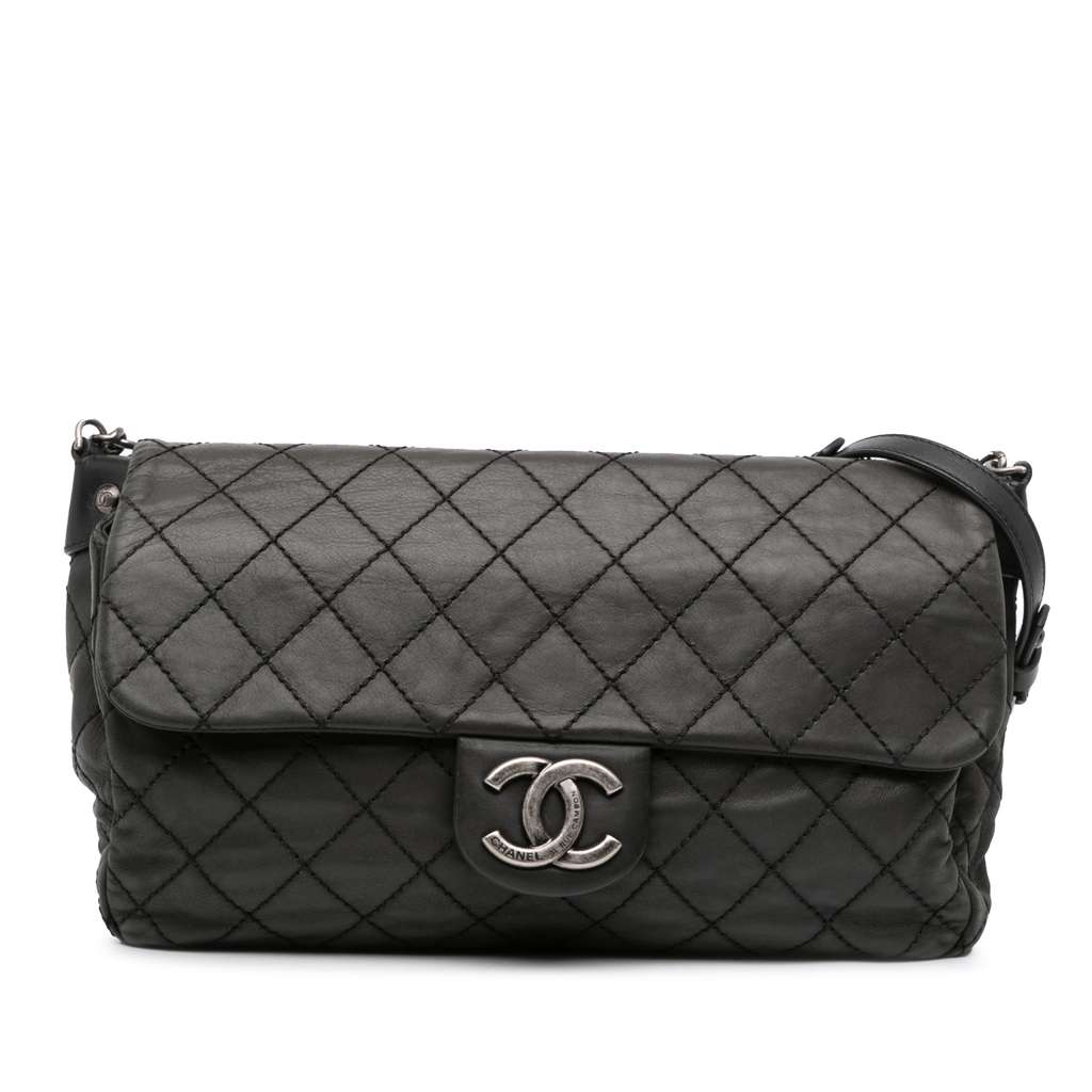 Chanel Large Quilted Iridescent Calfskin Coco Daily Flap
