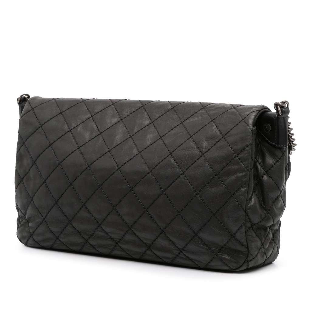 Chanel Large Quilted Iridescent Calfskin Coco Daily Flap - Back view