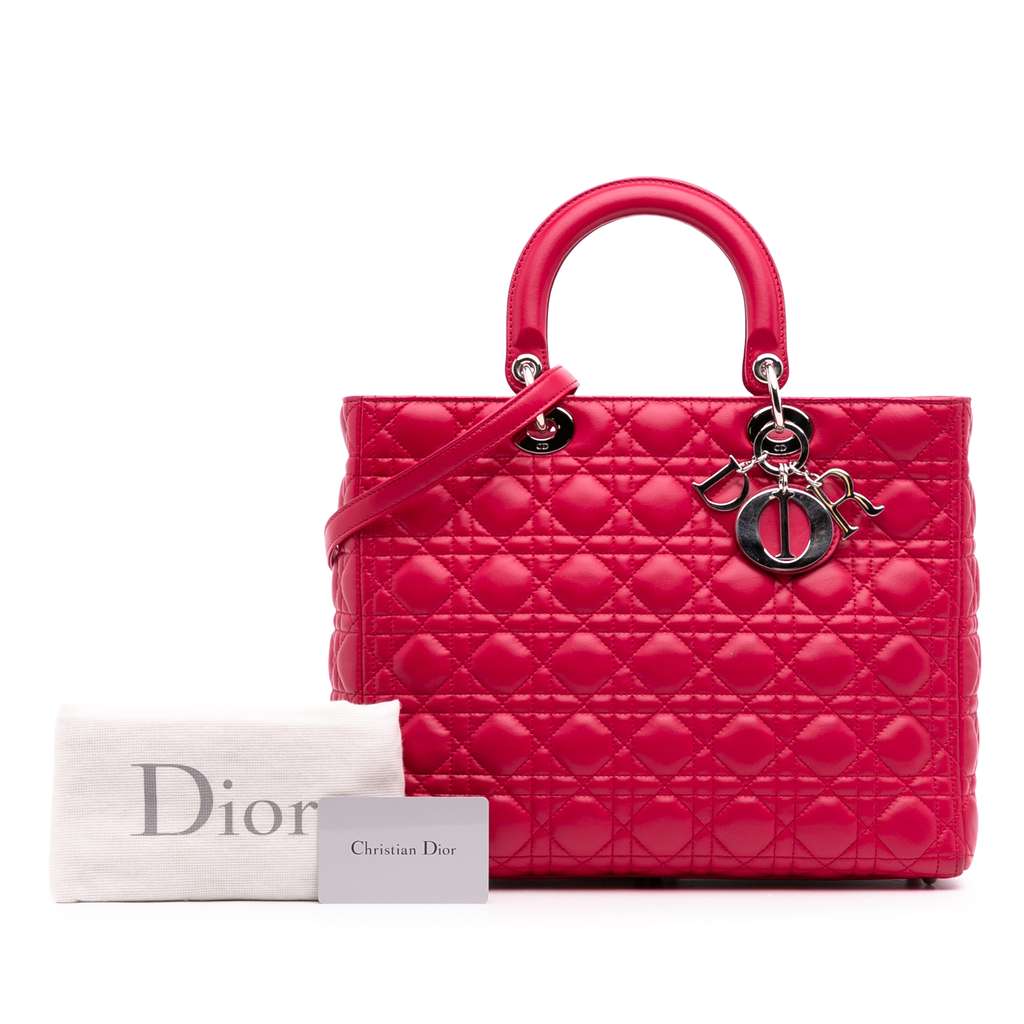 Dior Large Lambskin Cannage Lady Dior - Image 14