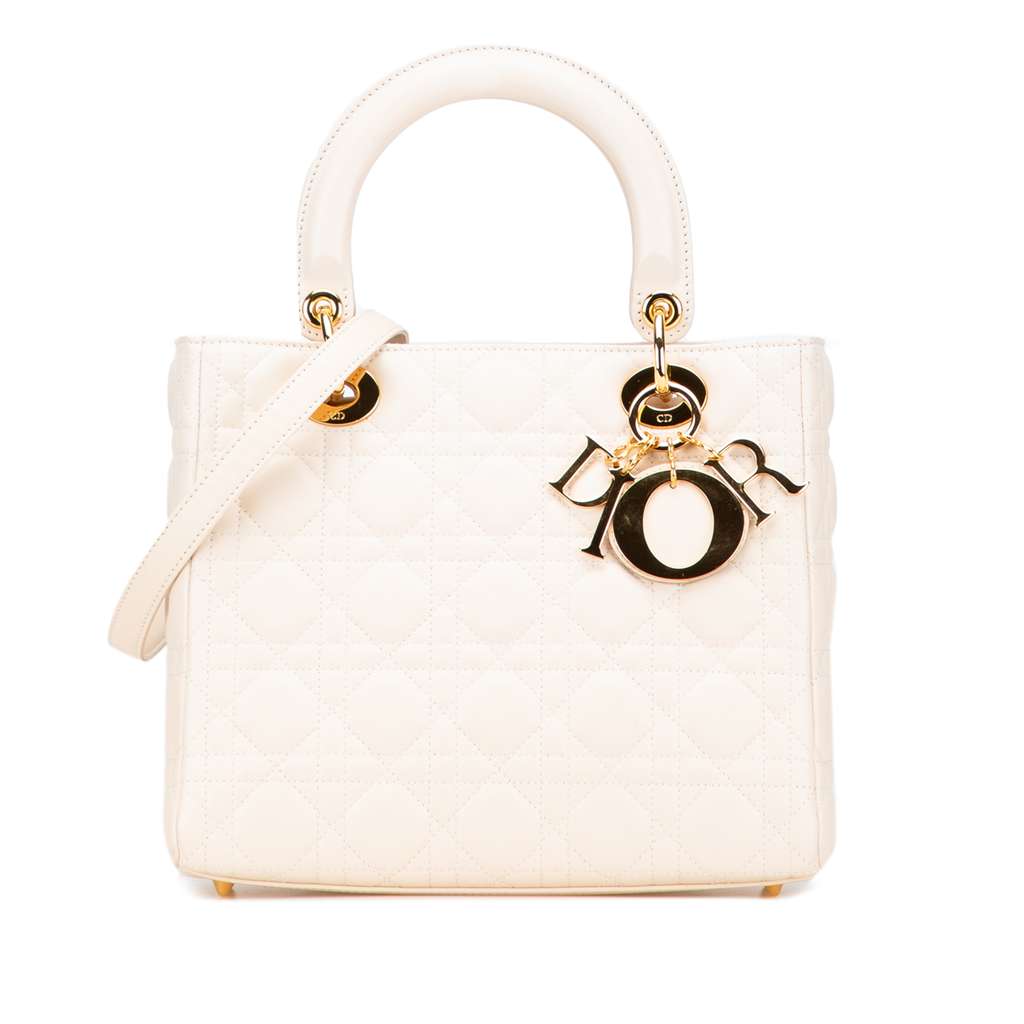 Dior Medium Lambskin Cannage Lady Dior