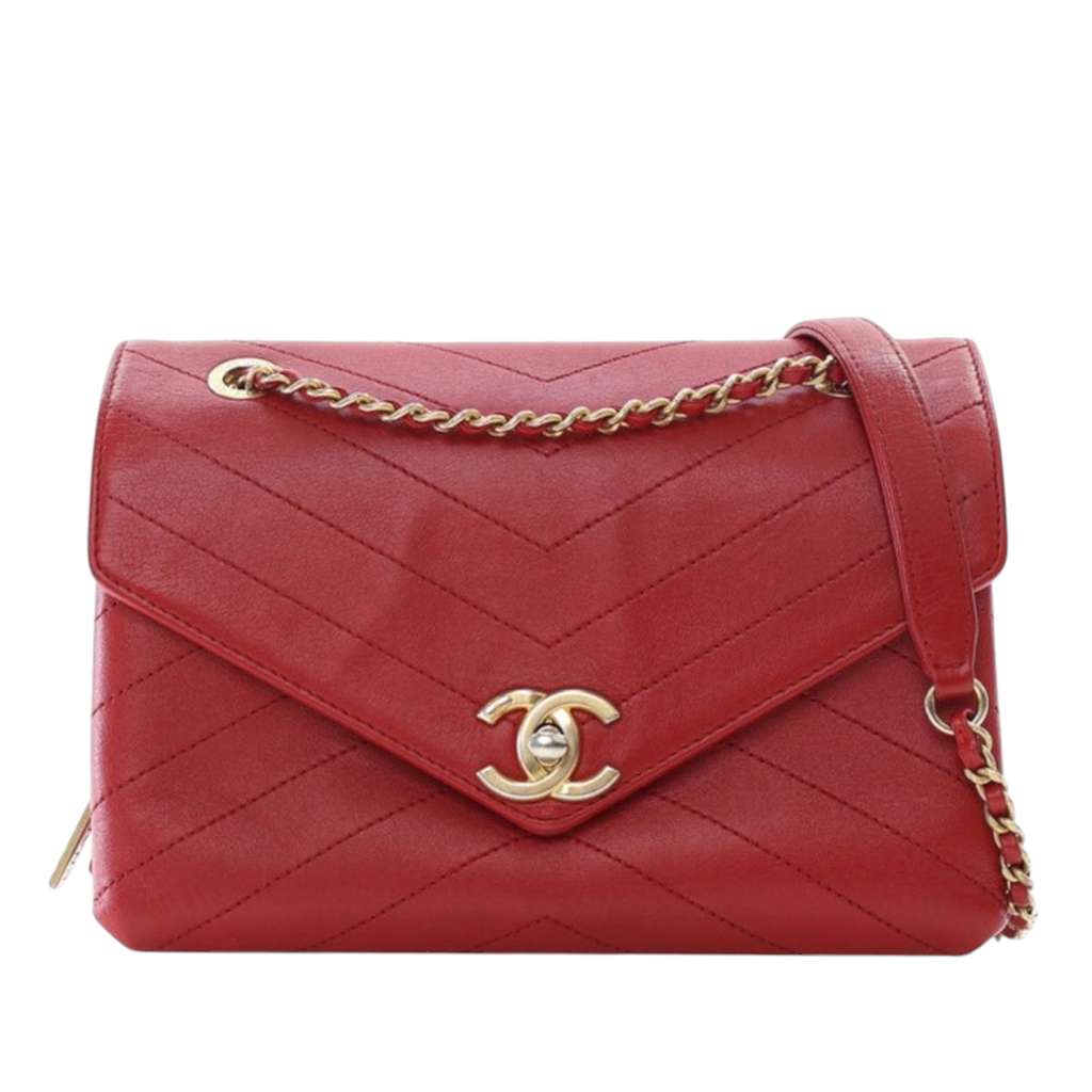 Chanel Small Chevron Lambskin Coco Envelope Flap