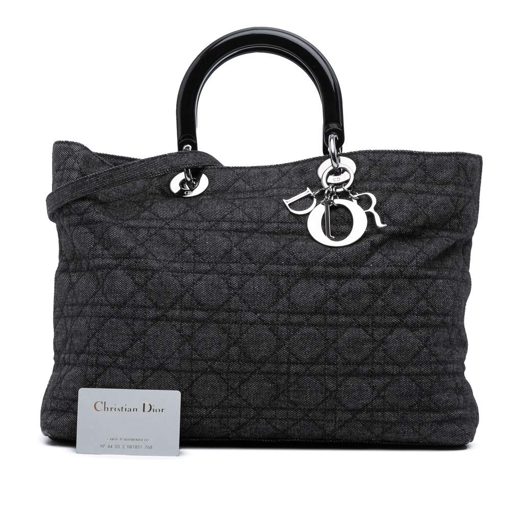 Dior Extra Large Denim Cannage Lady Dior - Image 13