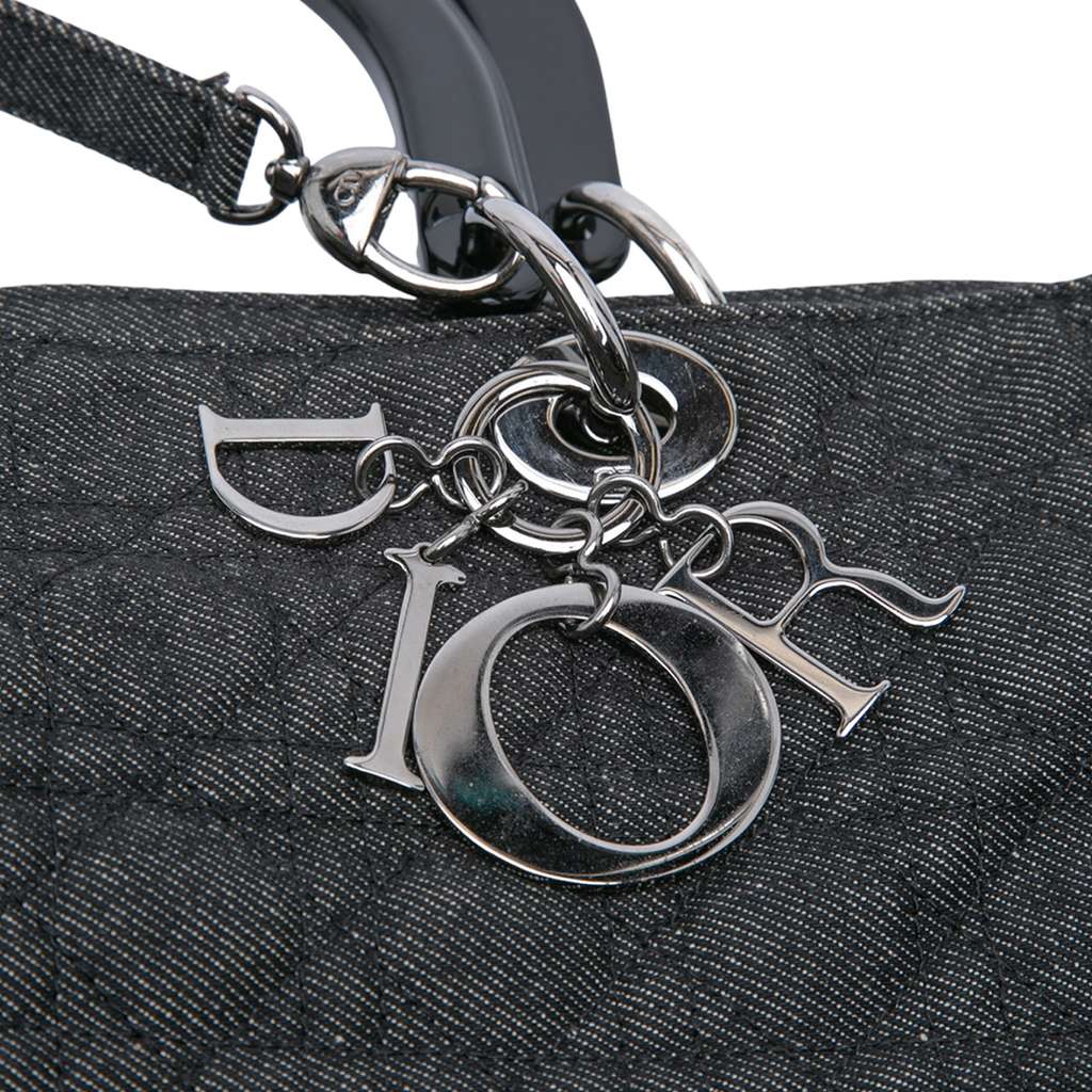 Dior Extra Large Denim Cannage Lady Dior - Image 11