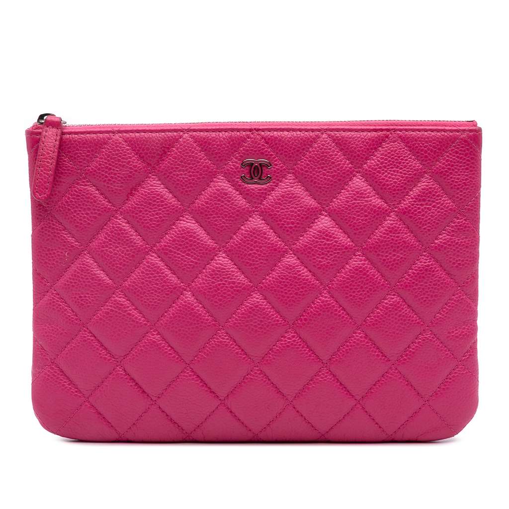 Chanel Small Quilted Caviar O Case Clutch