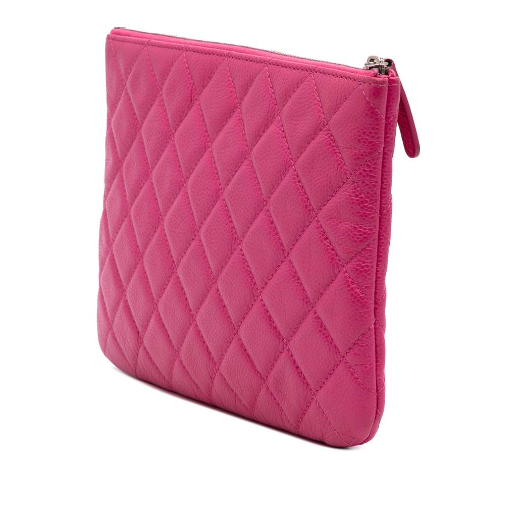 Chanel Small Quilted Caviar O Case Clutch - Back view