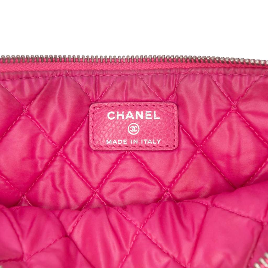 Chanel Small Quilted Caviar O Case Clutch - Side view