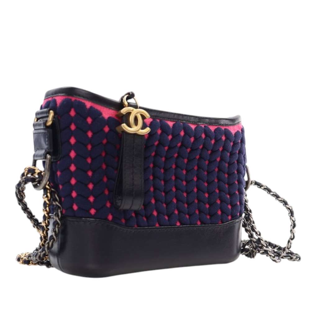 Chanel Small Knit and Calfskin Gabrielle Hobo - Back view