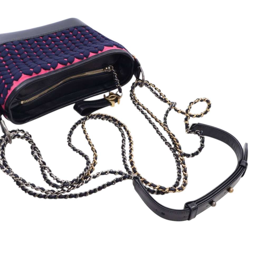 Chanel Small Knit and Calfskin Gabrielle Hobo - Image 14