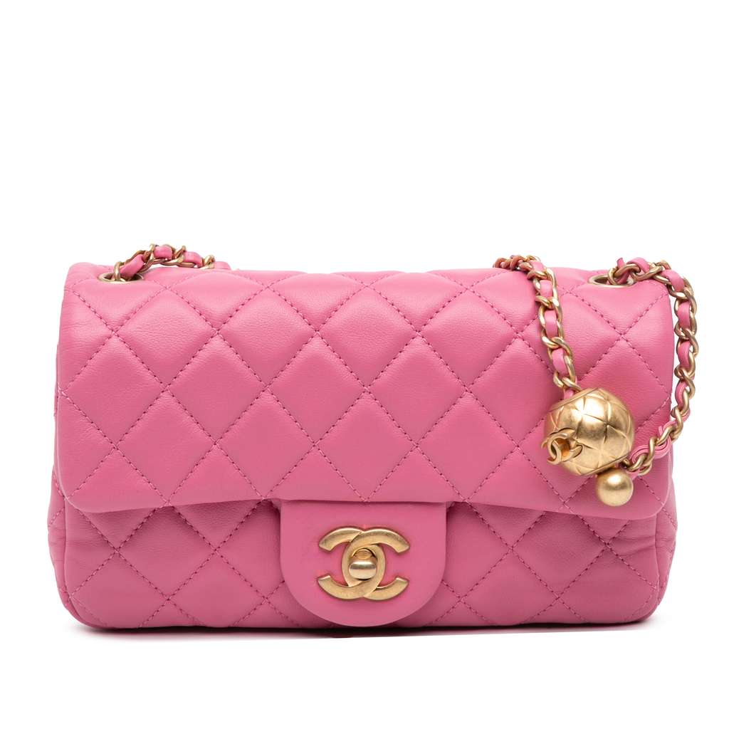 Chanel Mini Rectangular Classic Lambskin Pearl Crush Single Flap