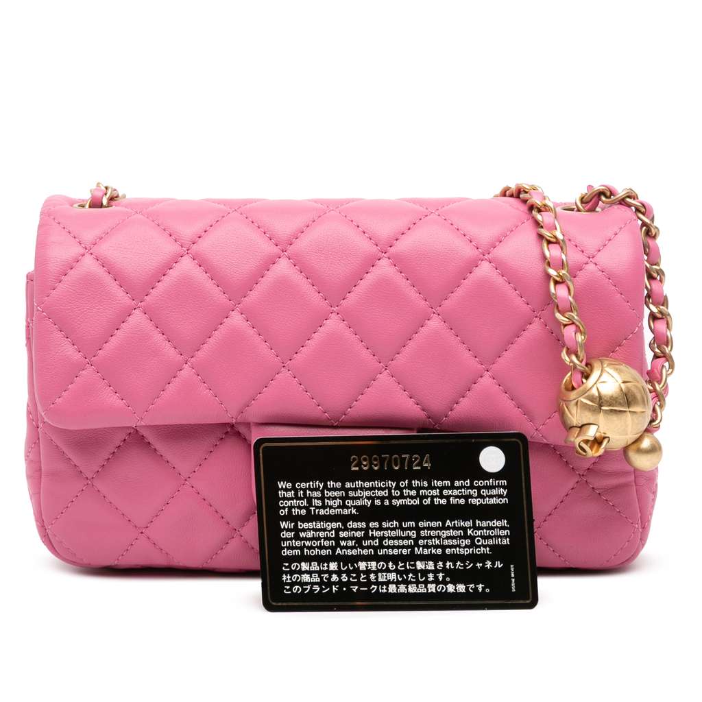 Chanel Mini Rectangular Classic Lambskin Pearl Crush Single Flap - Image 13
