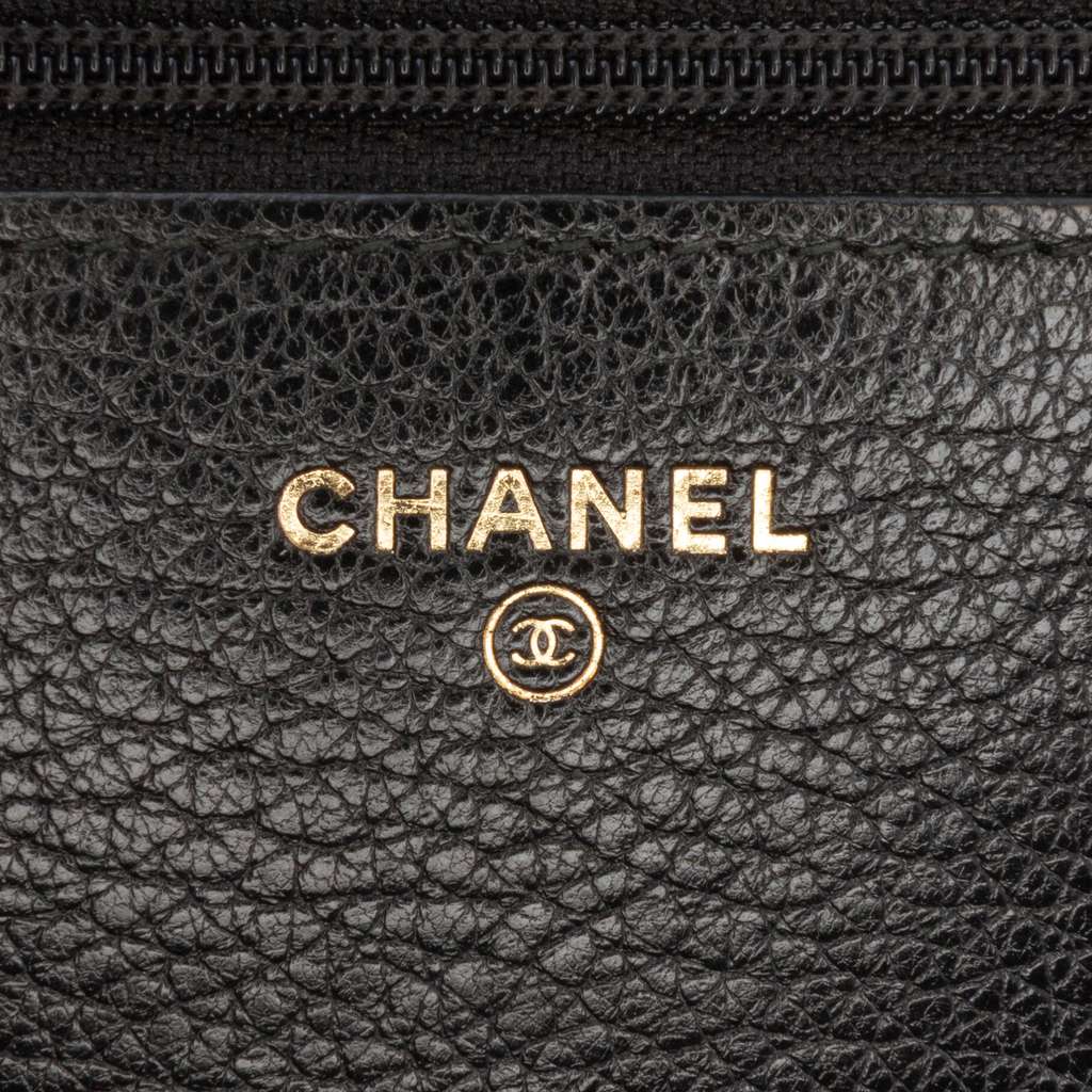 Chanel Studded Grained Calfskin Boy Wallet On Chain - Side view