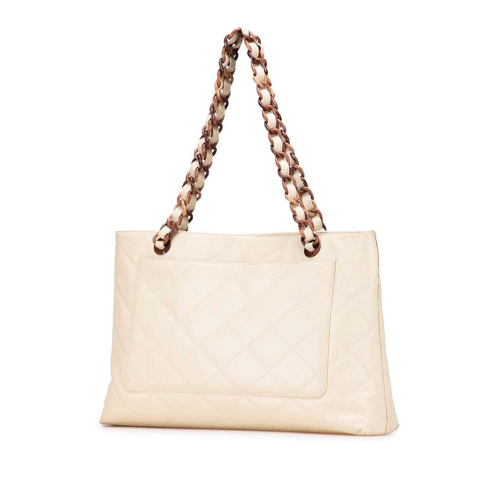 Chanel CC Quilted Caviar Bekko Chain Tote - 2