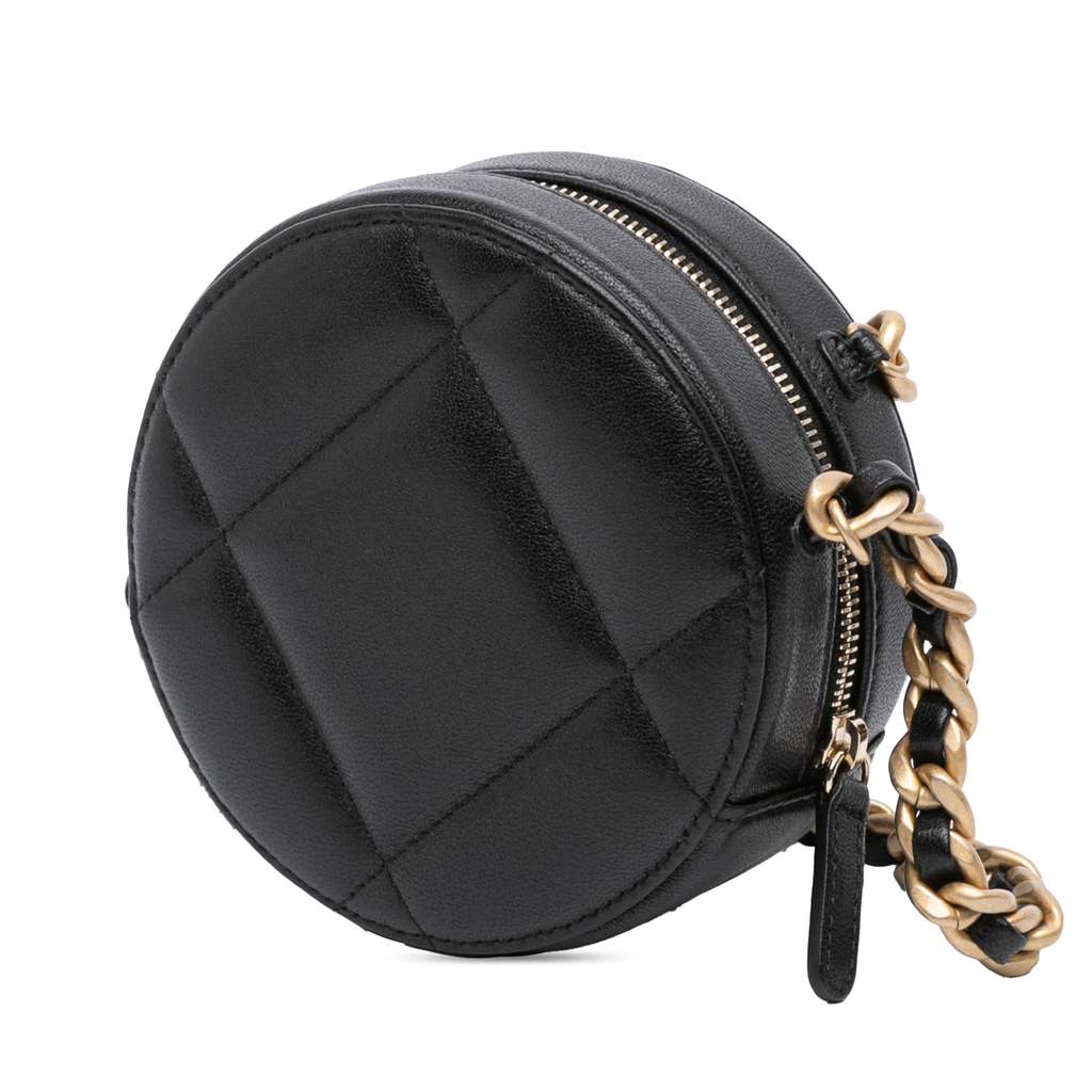 Chanel Lambskin 19 Round Clutch with Chain - Back view