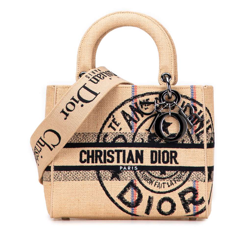 Dior Medium Jute Embroidered Lady D Lite