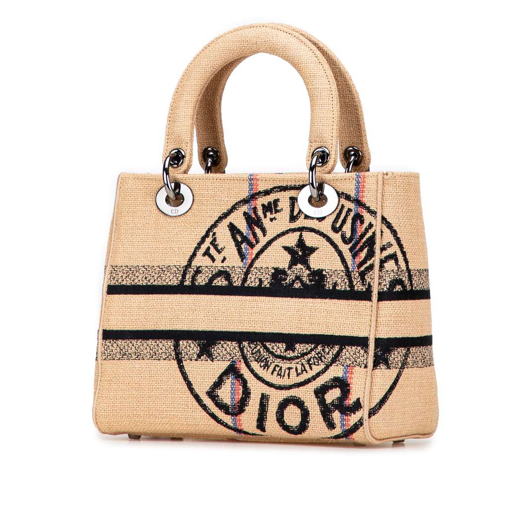 Dior Medium Jute Embroidered Lady D Lite - Back view