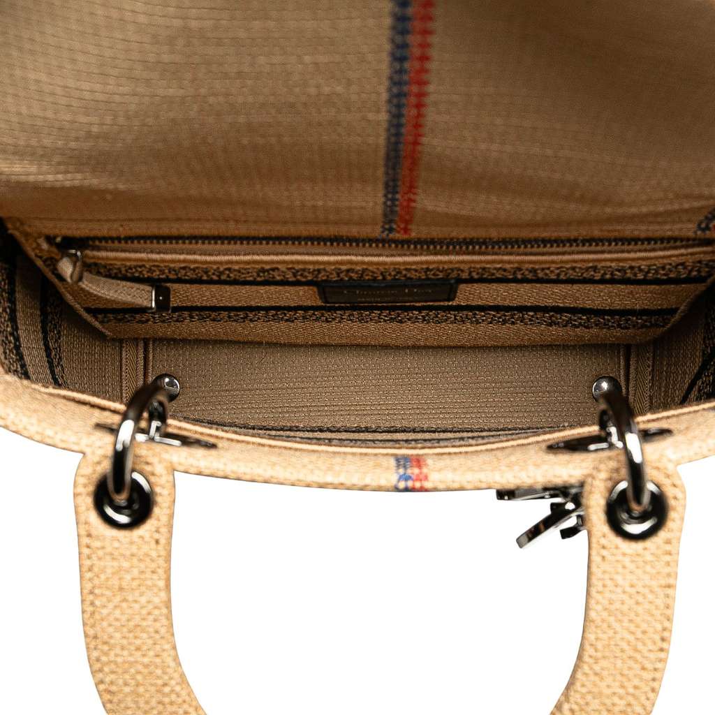 Dior Medium Jute Embroidered Lady D Lite - 4