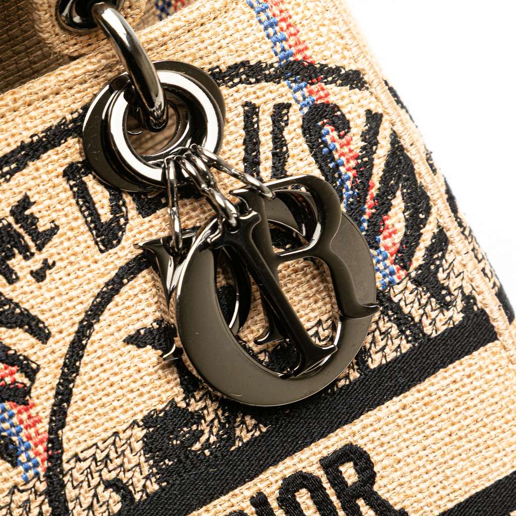 Dior Medium Jute Embroidered Lady D Lite - Side view