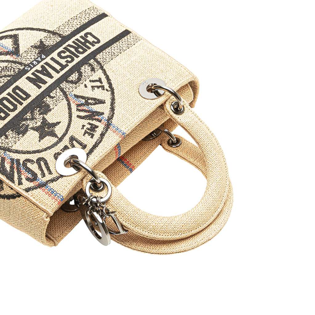 Dior Medium Jute Embroidered Lady D Lite - Image 11