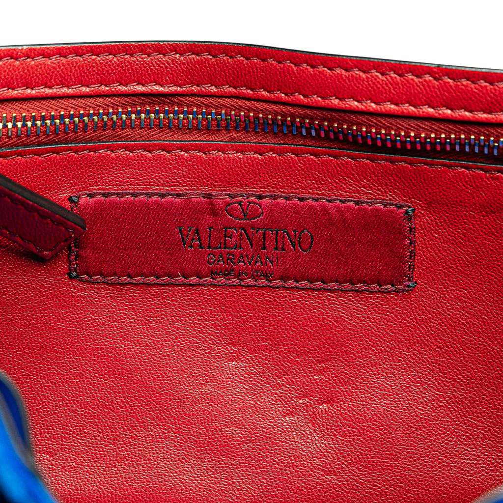 Valentino Quilted Velvet Rockstud Spike Wallet on Chain - 5