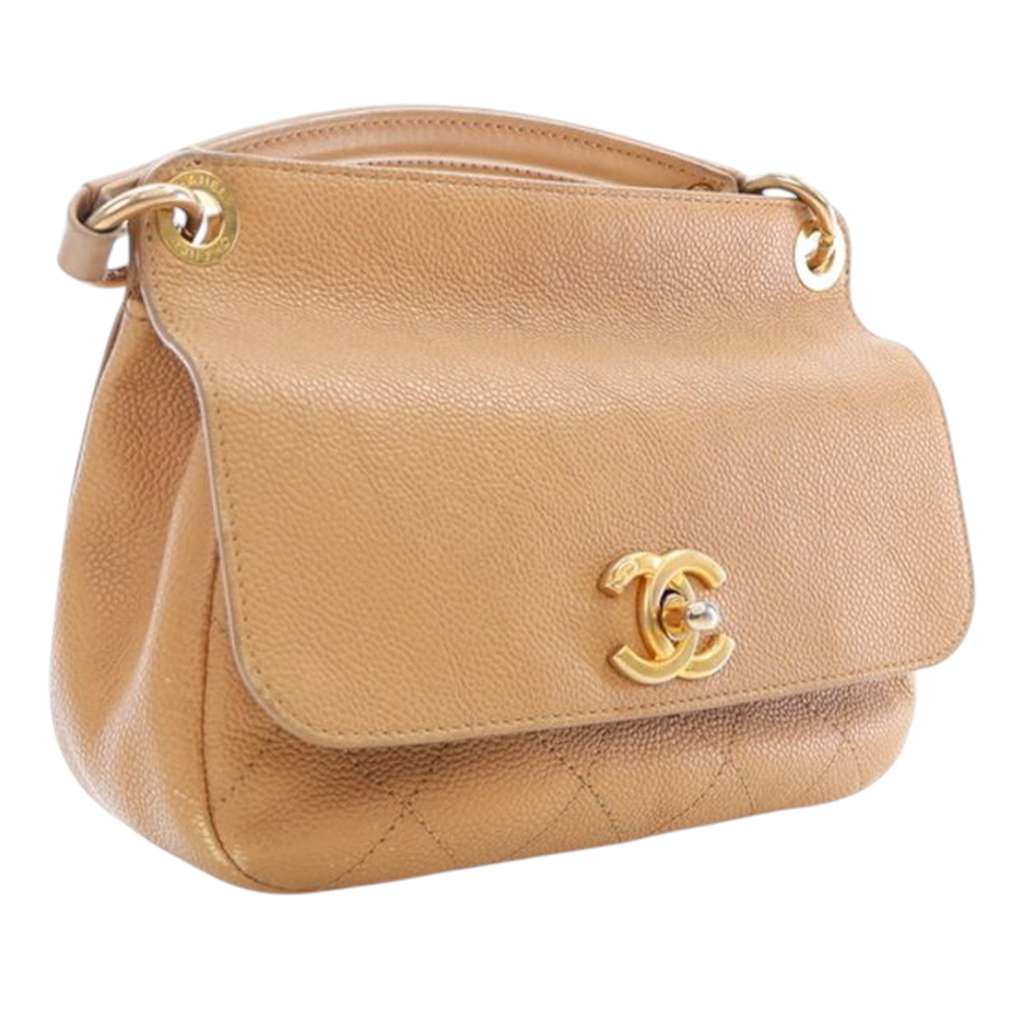 Chanel Small Stitched Caviar CC Lock Top Handle Flap - Back view