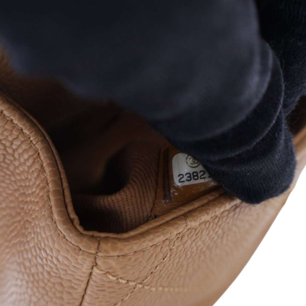 Chanel Small Stitched Caviar CC Lock Top Handle Flap - Detail 2