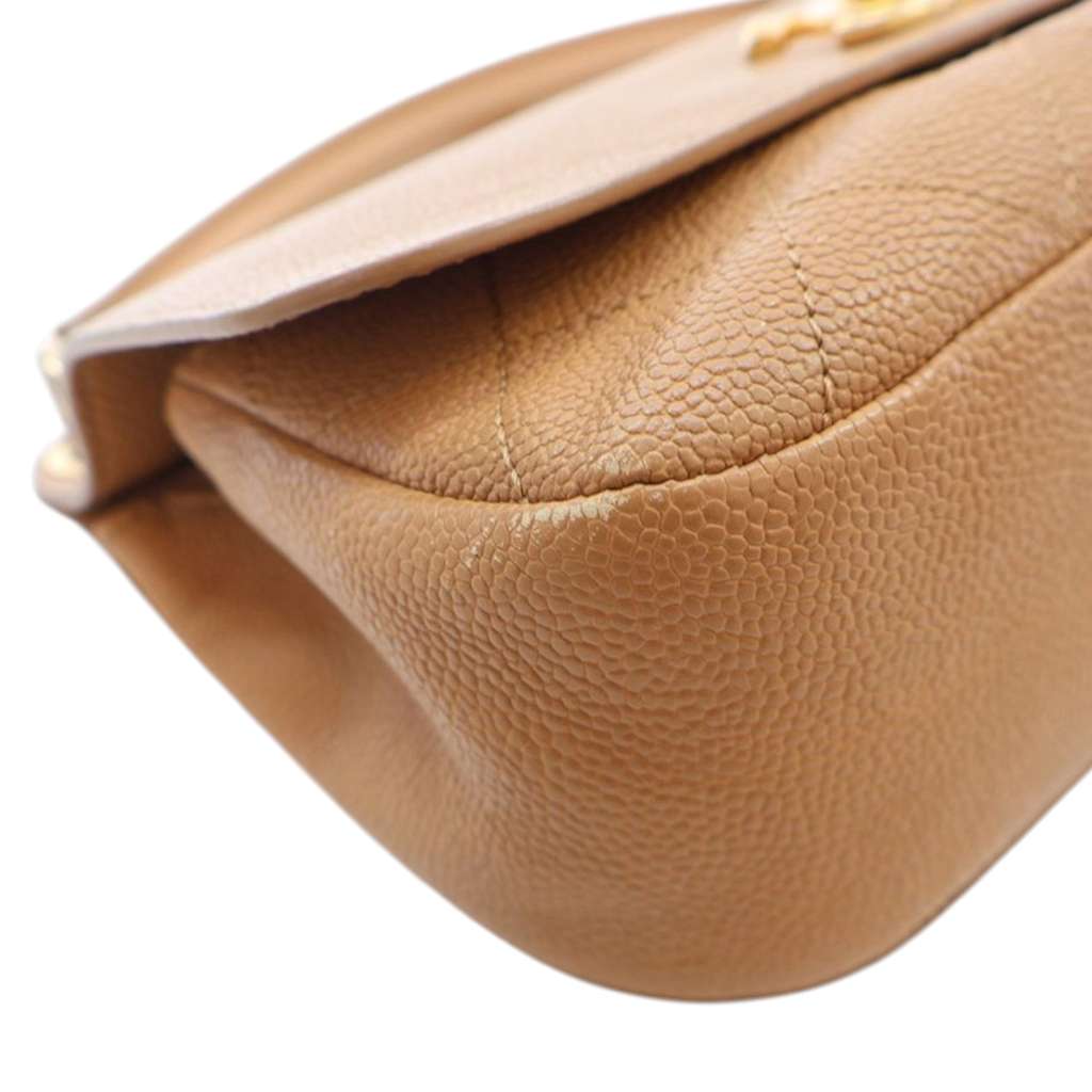 Chanel Small Stitched Caviar CC Lock Top Handle Flap - Image 11