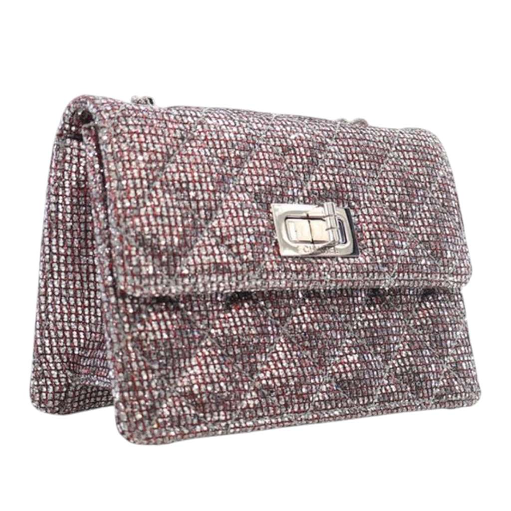 Chanel Mini Glitter Canvas Reissue 2.55 Flap - Back view