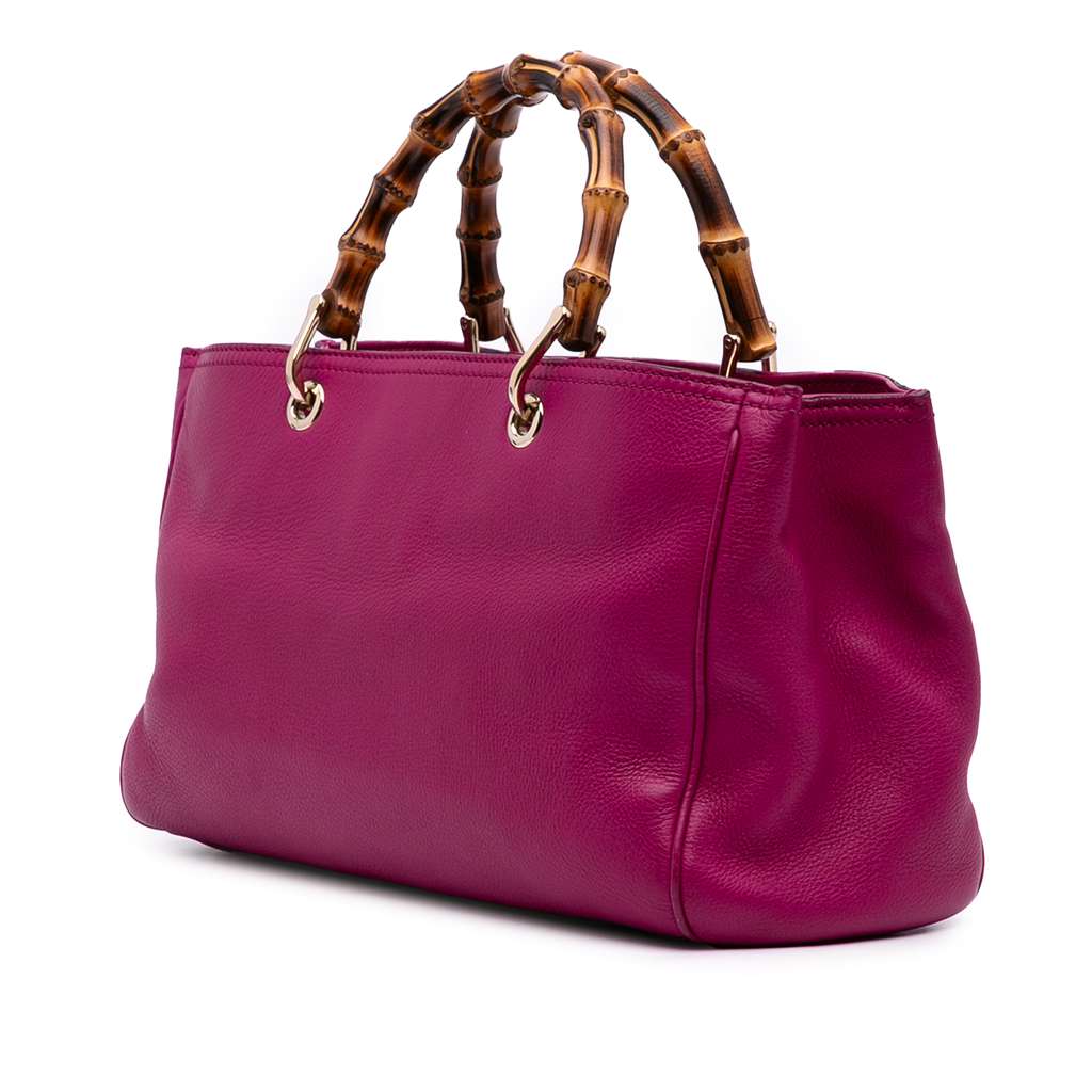 Gucci Medium Calfskin Bamboo Shopper Satchel - 2