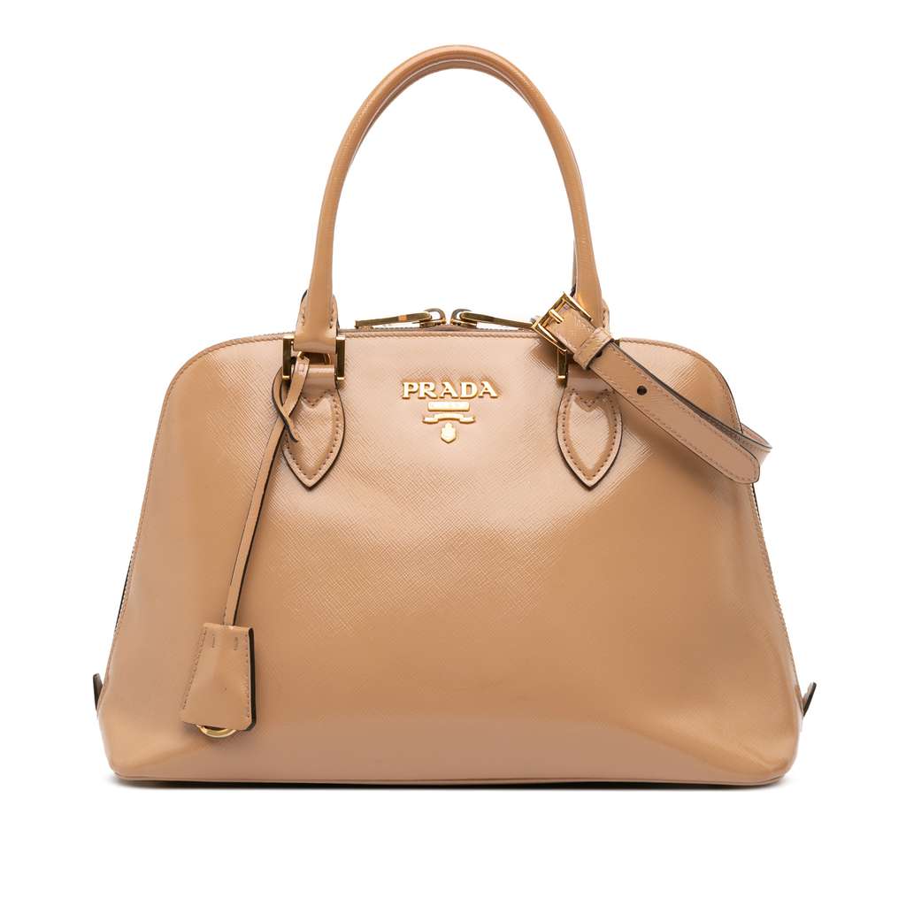 Prada Medium Saffiano Vernice Promenade Satchel