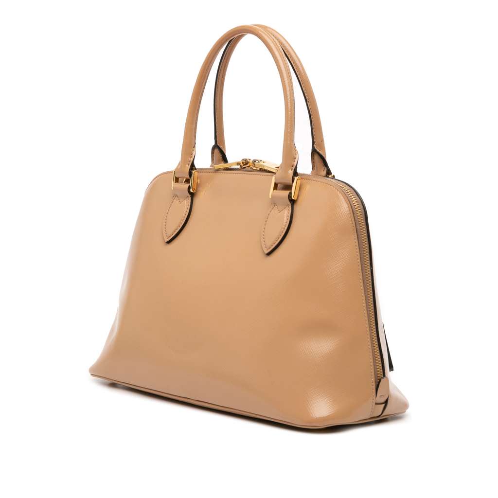 Prada Medium Saffiano Vernice Promenade Satchel - Back view