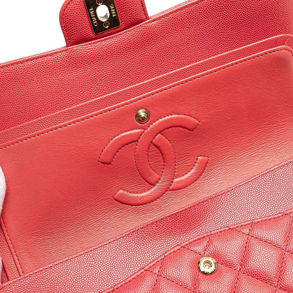 Chanel Medium Classic Caviar Double Flap - Side view
