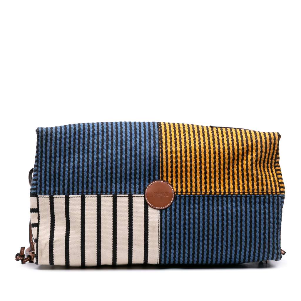 Loewe Paulas Ibiza Large Canvas Stripes Cushion Tote - Image 6