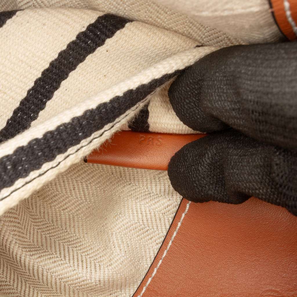 Loewe Paulas Ibiza Large Canvas Stripes Cushion Tote - Side view