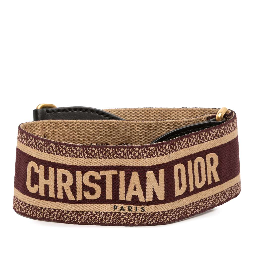 Dior Canvas Logo Embroidered Shoulder Strap - 3