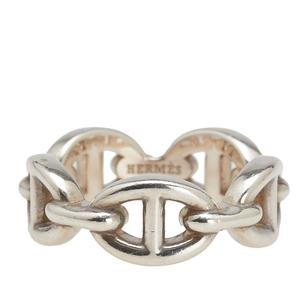 Hermès Sterling Silver Chaine d'Ancre Enchainee Ring
