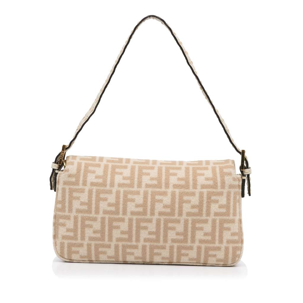 Fendi Zucca Wool Selleria Baguette - 4