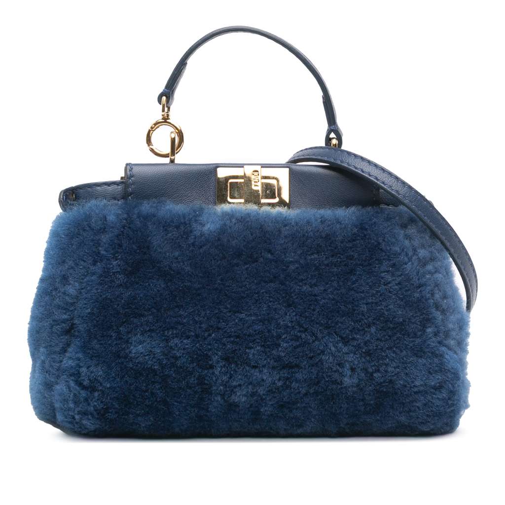 Fendi Micro Shearling Peekaboo Satchel